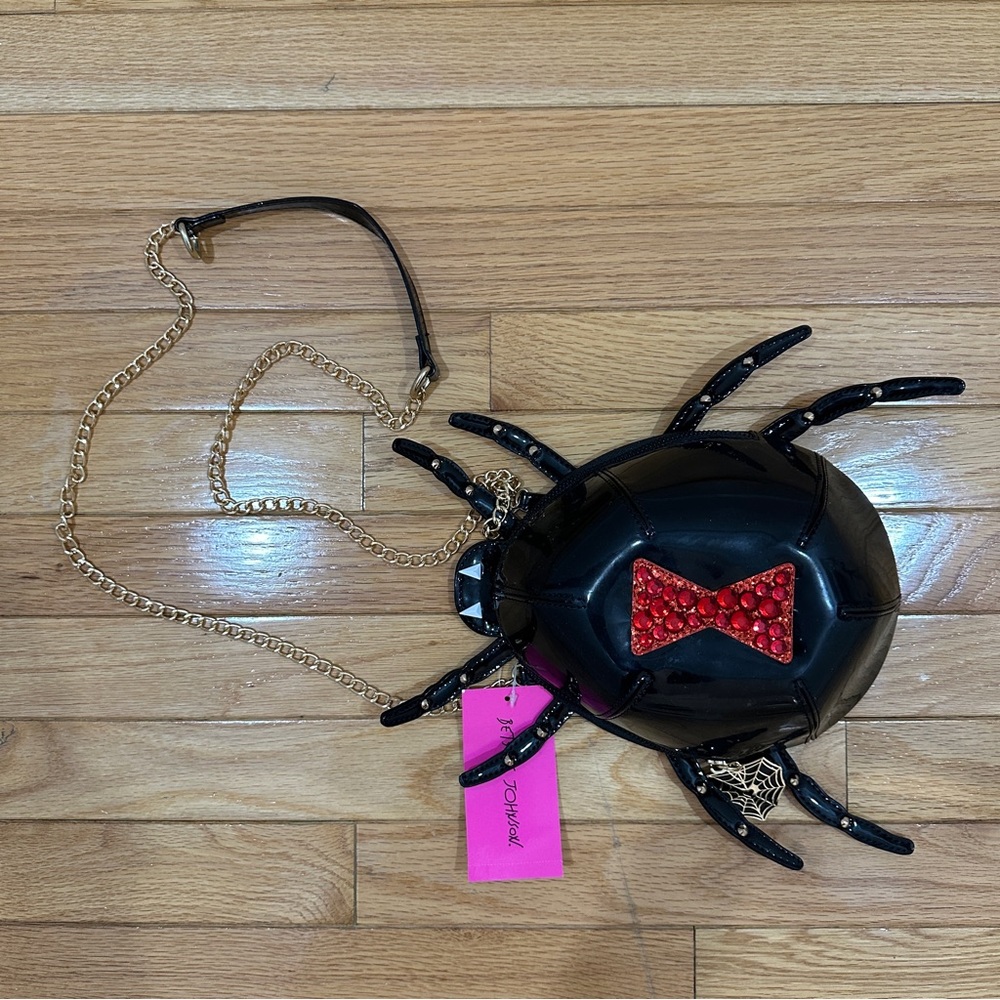 NWT Betsey Johnson Black Spider Shoulder Bag - Picture 3 of 10